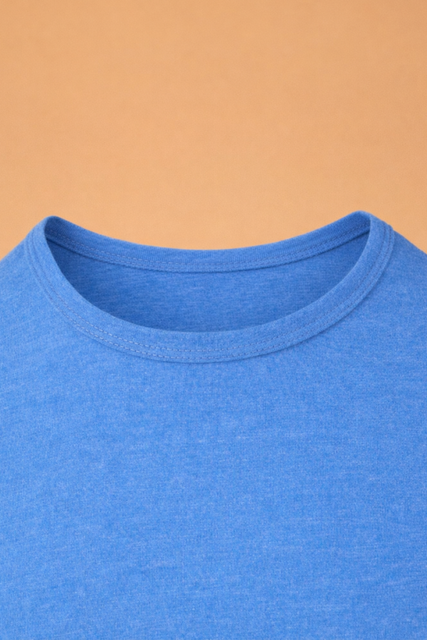 Playera Hombre Azul Casual Manga Corta de Algodón